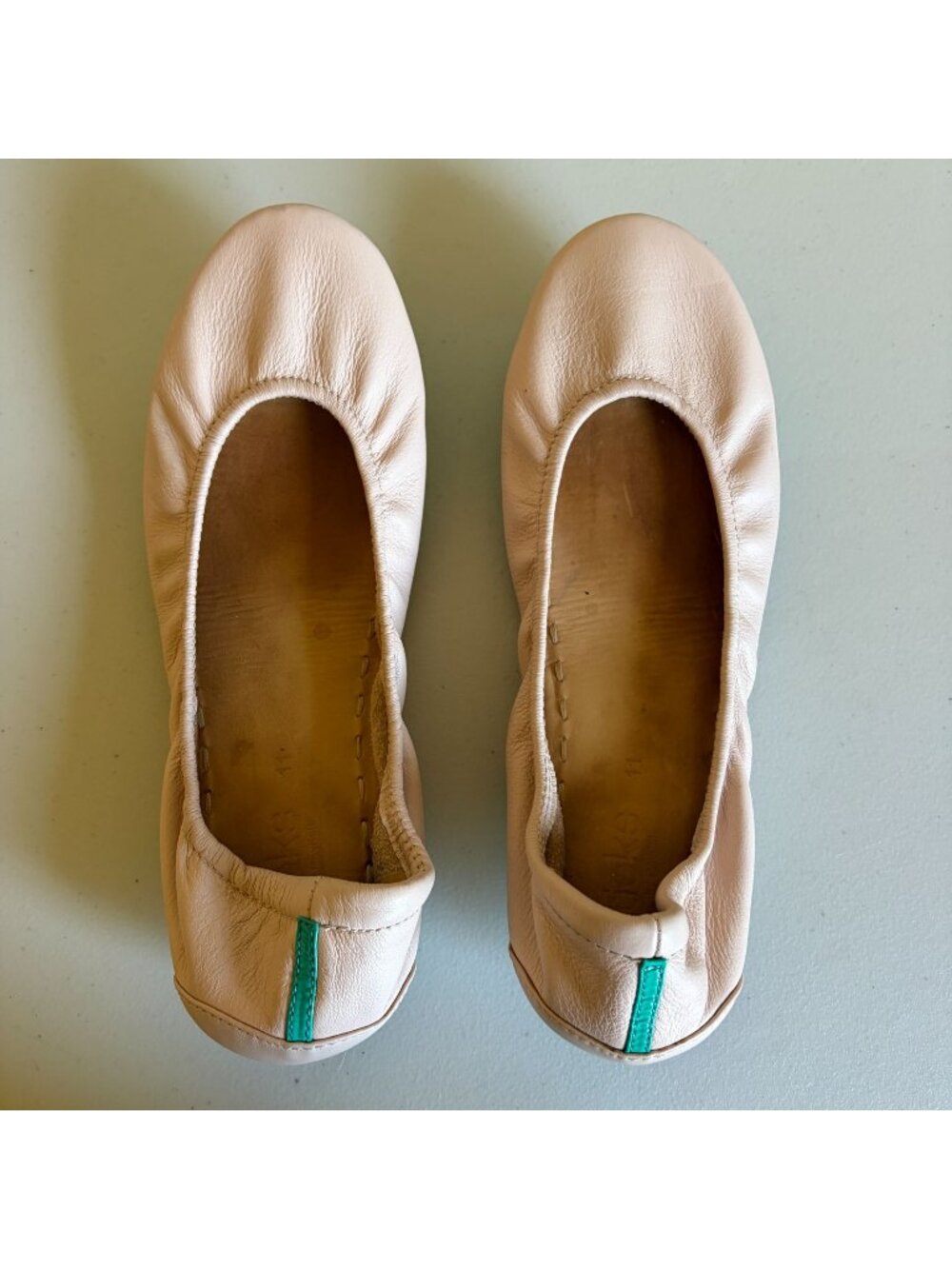 TIEKS Size 11 Ballet Flats Peach Blush Pink Leather